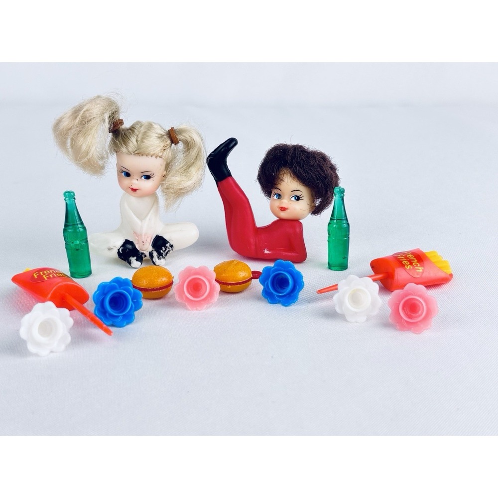 Vintage Wilton Cake Toppers Figure 1960s Birthday Hong Kong Groovy girls